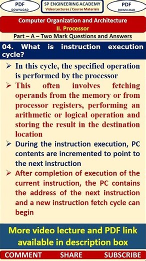 04CO2 Computer Organization Part A Questions What is instruction execution cycle