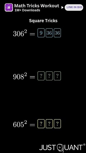 Math tricks - Square Tricks - Mental Math Hack - Quick Math Tricks #mathstricks #mentalmath