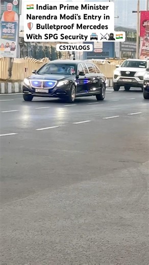 Indian PrimeMinister Narendra Modi’s Entry in Rarest Bulletproof Mercedes S600 with Security #Shorts