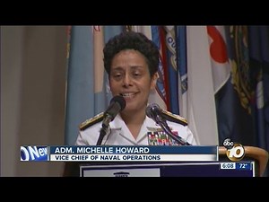 US Navy swears in first female 4-star admiral