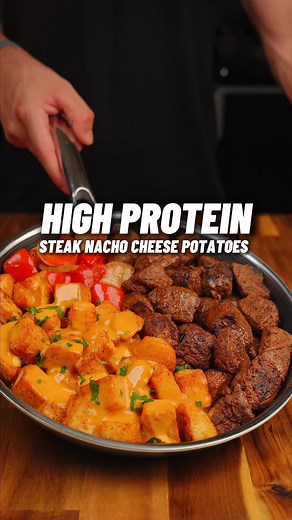 High Protein Steak & Nacho Cheese Potatoes Recipe