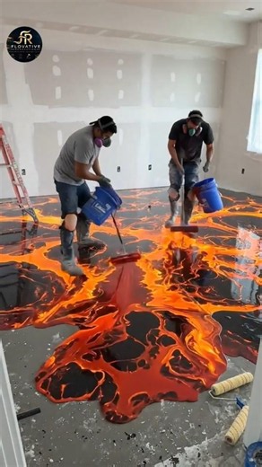 I Made a Real Lava Floor! 🌋 Wait Until You See the Final Result 😱 #glowup #transformyourhome