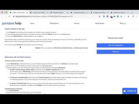 PANDORA STATIONS how to create, edit & delete?