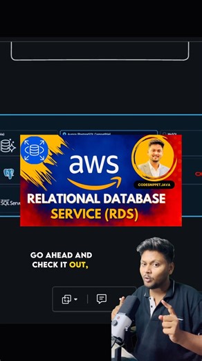 Chetan Ghate on Instagram: "AWS RDS ✅ . Follow @codesnippet.java ✅ . #java #programming #programmer #code #coding #springboot #aws"