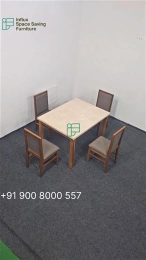 4 Seater Wooden Dining Table with Indian Marble Top | Elegant & Durable #woodenfurniture #home