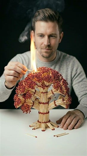 I Built a Tree Using Matchsticks 🌳🔥 | Oddly Satisfying ASMR