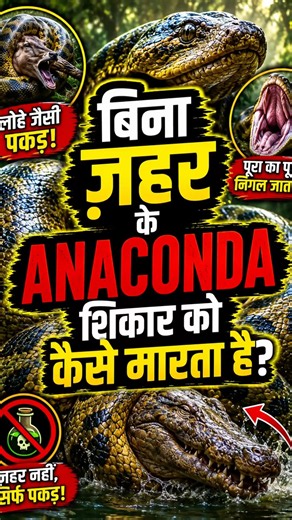 Anaconda बिना ज़हर के शिकार को कैसे मारता है? 😱 #Shorts