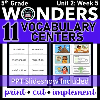 WONDERS Hands On Vocabulary Activities That Engage Grade 5 Unit 2 Week 5