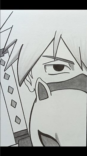 Draw Kakashi with Anbu Mask for beginners easy ✨ #drawingtutorial #art #anime #kakashi #anbu #easy