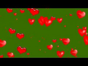 Fond vert cœurs hd