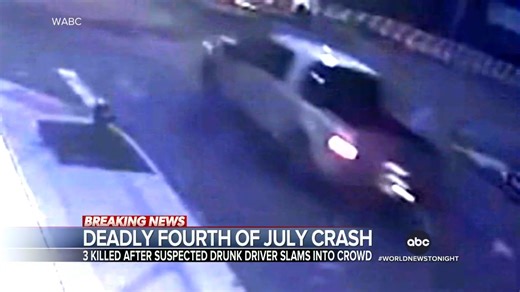13K views · 261 reactions | New surveillance video appears to show a suspected drunk driver in New York City speeding through an intersection moments before slamming into a crowd of people celebrating the 4th of July. The suspect is accused of killing at least 3 and injuring 7. https://trib.al/TuTfG52 | ABC World News Tonight with David Muir | Facebook