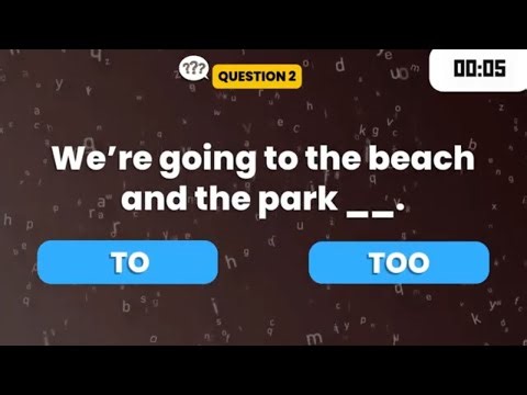 Choose the correct option! Too vs To Quiz Challenge | Learn English Grammar