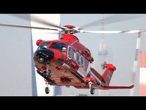【ヘリコプター】 AgustaWestland AW139 JA14TD （東京消防庁航空隊）「ちどり１」の着陸・東京ヘリポート 4K