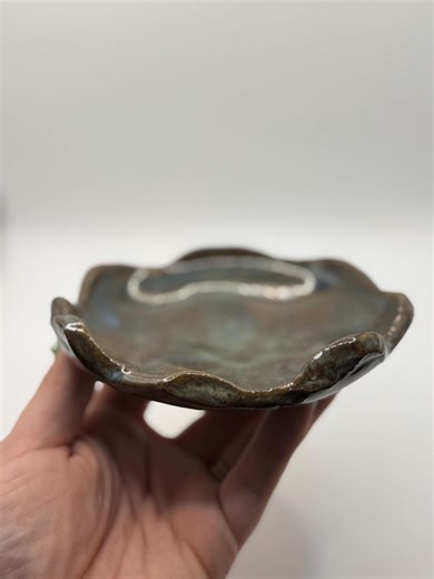 Handmade Organic Ceramic Bowl – Brown/green Glazed Trinket Dish - Etsy