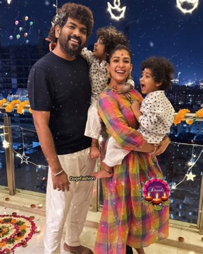 Actress nayanthara & his family celebrate diwali festival #nayanthara #wikki #chiranjeevi #shorts
