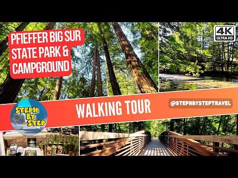 Exploring Pfeiffer Big Sur California State Park Campground in 4K | Scenic Walking Tour 🏕 🌲