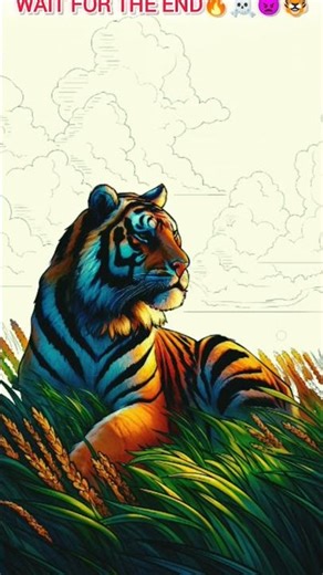 How to colour a tiger#colouring #youtubeshorts