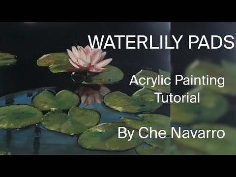 How to paint waterlily pads | Step by step acrylic painting tutorial | Art