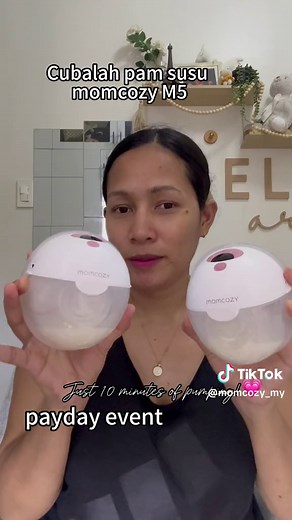 Momcozy M5 breast pump try on🍼👩🏻‍🍼❤️#TikTokAwardsMY2024 #tiktokmalaysia🇲🇾 #susuibuhamil #momcozymom #paydaysave #milkstorage