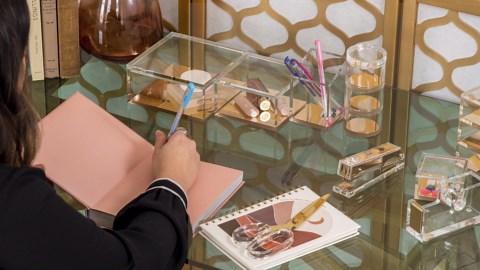 OfficeGoods 9” Stainless Steel Acrylic Scissors for Office and Home - Aesthetic and Sharp All Purpose Scissors, Perfect for Sewing, Arts and Crafts - Green Silver Metal