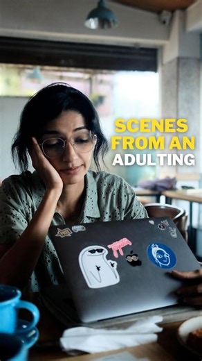 Molshri on Instagram: "Is spiralling every Monday part of adulting😭 Mental health ka toh pata nahi, but thankfully oral health sorted hai, thanks to @perforaofficial! Check out unka teeth whitening serum and electric toothbrush ✨ Scenes From An Adulting created by @dearmol @t_she Shot by @thegardenlizard ✨ #teethwhitening #oralhealth #toothbrush #freelance #mentalhealth #coffee #yellowteeth #electrictoothbrush #adulting #cake #spiralling #rant #friends"