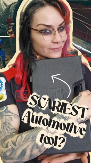 Faye Hadley on Instagram: "I actually *have* witnessed harm and damage resulting from someone not using a spring compressor correctly... and I vowed to never let that happen to me!! I was on the other side of the shop, but I was still terrified by the noise and a piece of the strut ended up embedded in the ceiling!! What do you think: is this the scariest tool?? (press is my 2nd scariest, also due to potential energy!) Or do you have another automotive tool that you avoid at all costs?? . Also y