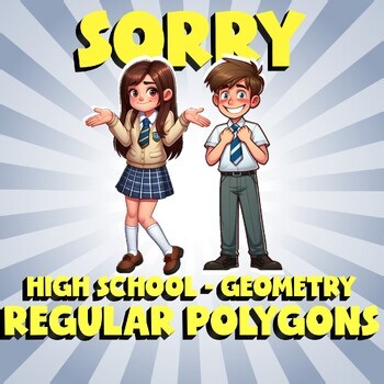 Regular Polygons SORRY Math Game - No Prep Geometry Review Activity