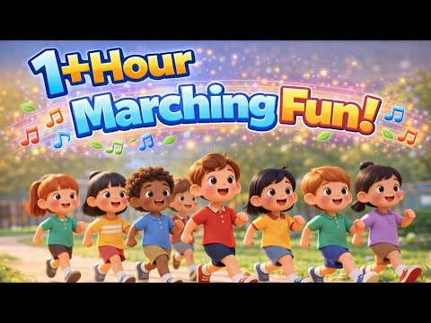 Marching Fun! 1 Hour Loop | Action Song for Kids 👣🎶 | Fun Rhymes & Movement