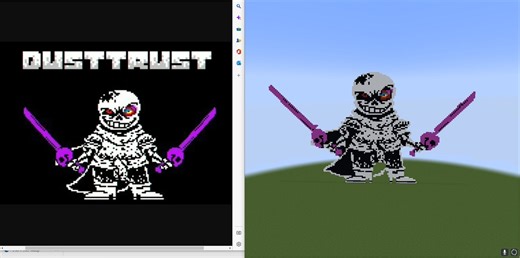 【アンダーテールAU】ドット絵でダストトラストサンズ作ってみた！【Minecraft】I tried making Dust Trust!Suns with pixel art!