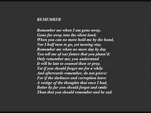 Emma Fielding reads 'Remember' by Christina Rossetti