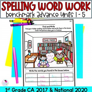 Spelling Word Practice - Benchmark Advance 1st Grade CA 2017 and National 2020