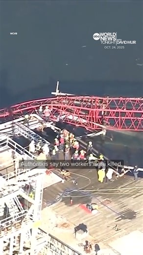 A massive crane came crashing down on a dockyard in Everett, Massachusetts, killing at least two people. An investigation is underway to determine what caused the collapse. David Muir reports. https://abcnews.go.com/ | ABC World News Tonight with David Muir
