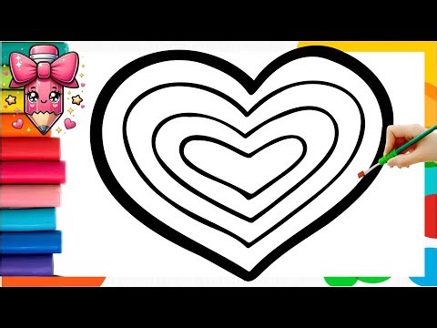 Drawing And Coloring A Rainbow Heart ❤️🌈 Drawings For Kids