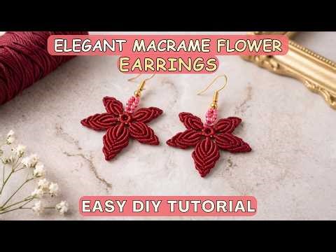 Elegant Macrame Flower Earrings 🌸 | Easy DIY Tutorial