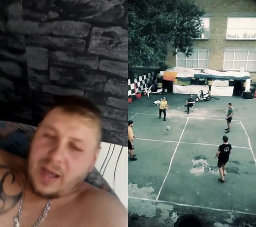 Street Soccer Game: Skillful Play in Urban Setting