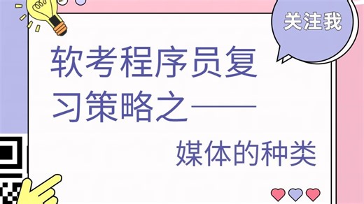 软考程序员多媒体基础知识精讲——媒体的种类