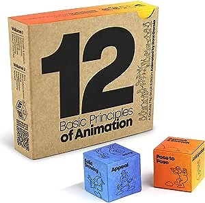 Flipboku - Flip Book Kit for Learning Animation - 2 Coloring Flipbooks - The 12 Basic Principles of Animation - Educational Toys - with DIY Paper Cubes Game - 12 Augmented Reality Videos - Craft Kit