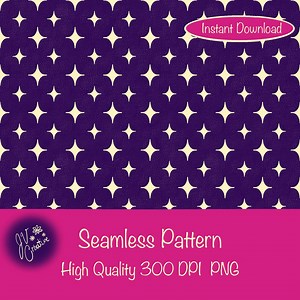 Starry Night Seamless Pattern: Celestial Purple PNG (Digital Download)