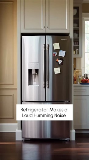Refrigerator makes a loud humming noise: what does it mean and what to do ⠀ A refrigerator should run quietly, so a loud, persistent humming is a clear sign of trouble. The two most common reasons are a failing condenser fan or an overloaded compressor. Both issues can quickly lead to overheating, poor cooling, higher energy bills, and even complete breakdown. ⠀ If the condenser fan is blocked by dust or the motor is wearing out, it will struggle to spin and produce a buzzing or vibrating noise.