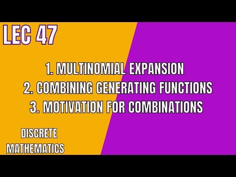 Lec 47 | Multinomial Expansion and Combinations in Binomial