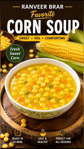 Chef Ranveer Brar's Favorite Sweet Corn Soup Recipe 🌽🥣 | Easy & Creamy Corn Soup #Shorts