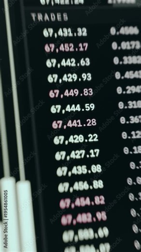 List of recent trade data from a financial market