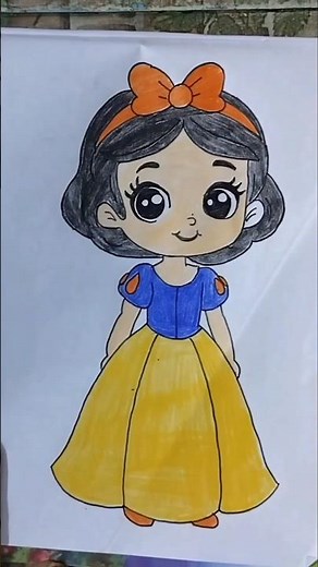 How To Draw Cute Snow white | Disney Princess#shorts #short #viral #art #snowwhite #princess #disney