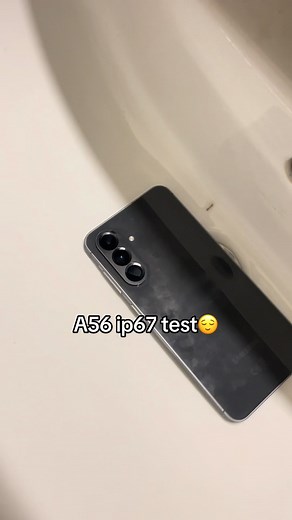Ip certification is soo fun 🤩 #techtok #A56 #ip67 #waterresistant #samsung