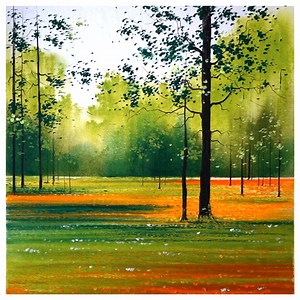 242K views · 4.7K reactions | Oil pastel drawing of a forest scenery with beautiful trees on watercolour paper | Morning Drizzle | Facebook