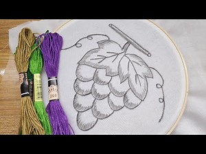 Beautiful grape embroidery patterns for beginners | Simple and fun designs