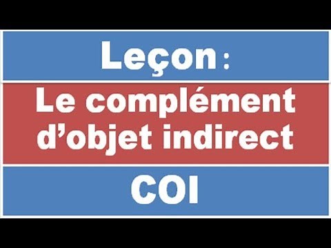 Le complément d'objet indirect