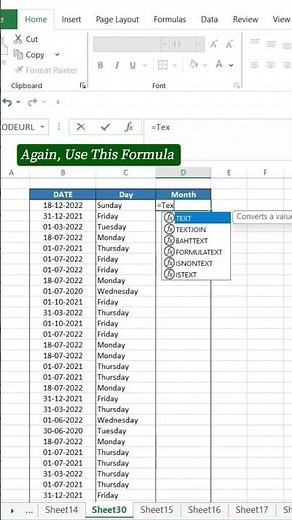 How to Get Day and month from date in Excel | Excel Tips and Tricks #excel