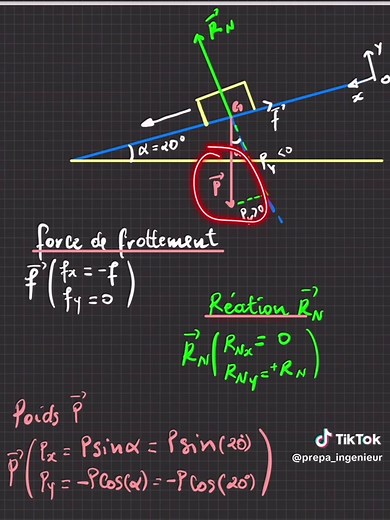 Calcul des Projections des Forces en Mouvement
