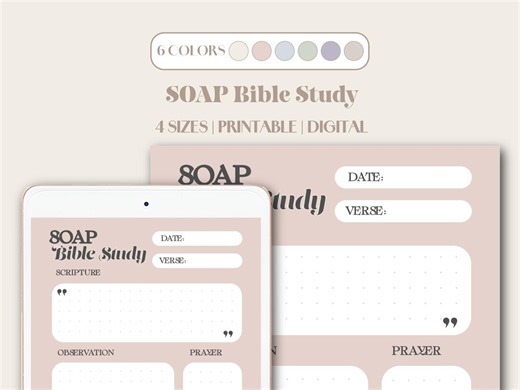 SOAP Bible Study Guide Template - Etsy